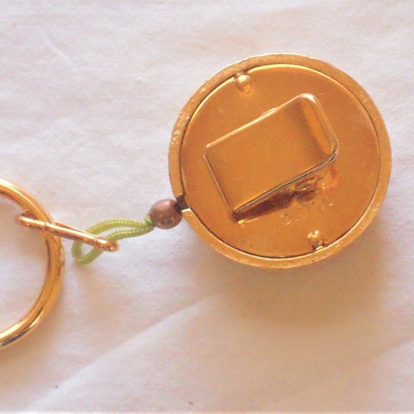 Avon Vintage Retro Gold Tone Pearlesque Key Clip Ring - Picture 5 of 8